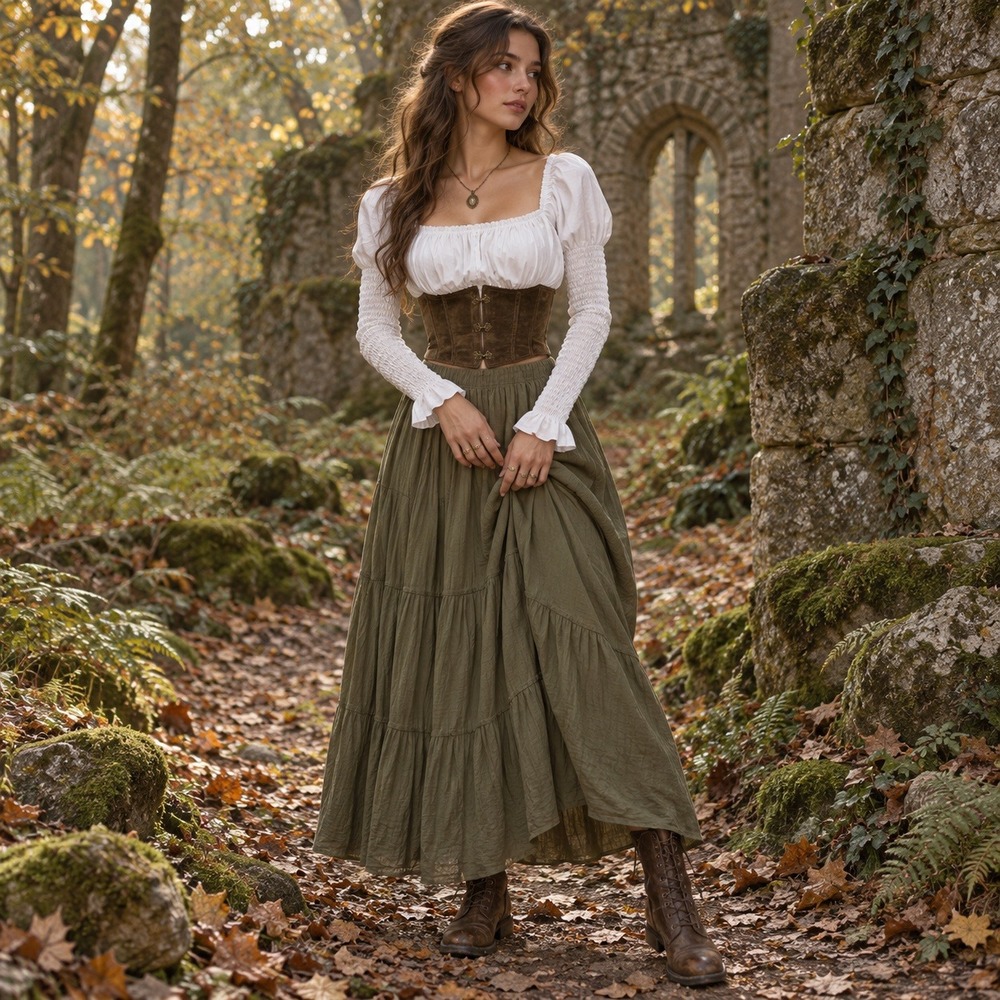 White Long Puff Sleeve Crop Top Romantic Peasant Fairy Grunge Rennaisance Small